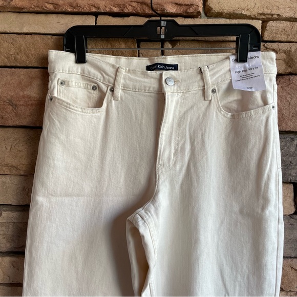 Calvin Klein Jeans High Rise 90’s Fit Ivory Denim Jeans NWT Women 29, 30 - Picture 16 of 16